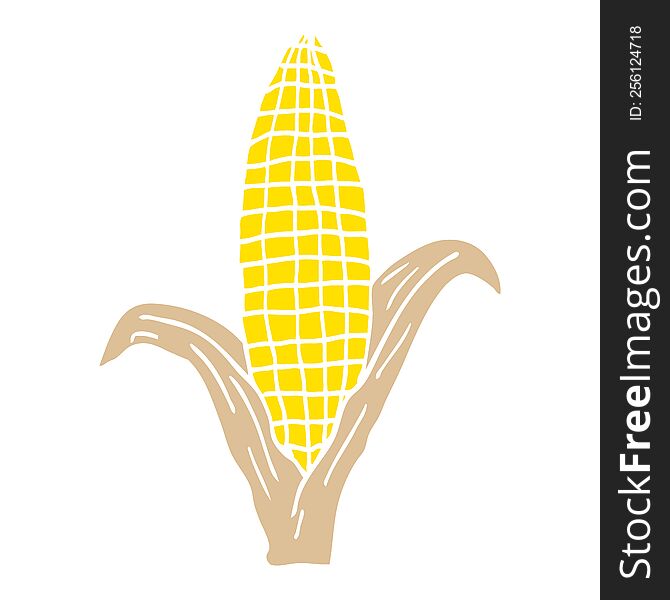 cartoon doodle corn on cob