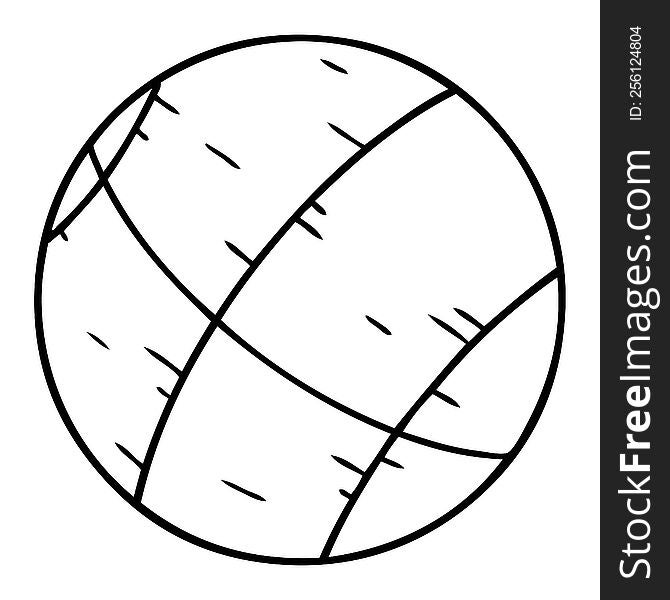 Line Drawing Doodle Of A Basket Ball