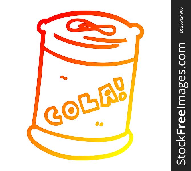 warm gradient line drawing of a cartoon fizzy drinks can