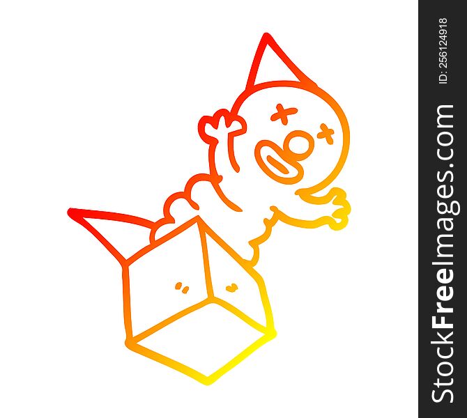 warm gradient line drawing of a cartoon jack in the box