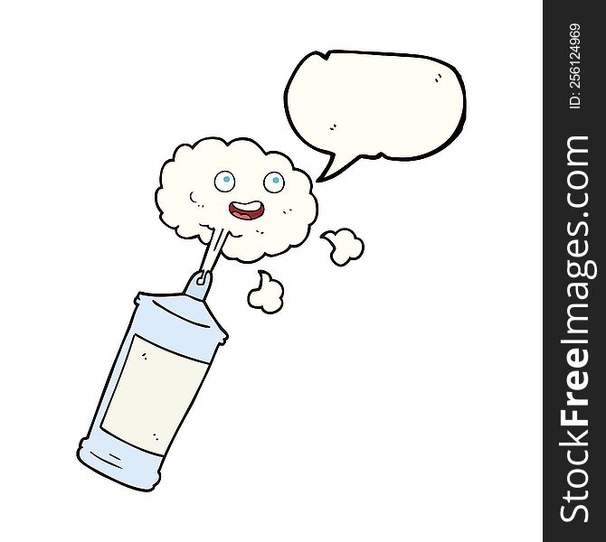 freehand drawn speech bubble cartoon spraying whipped cream