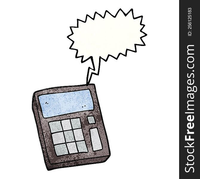 Speech Bubble Textured Cartoon Calculator