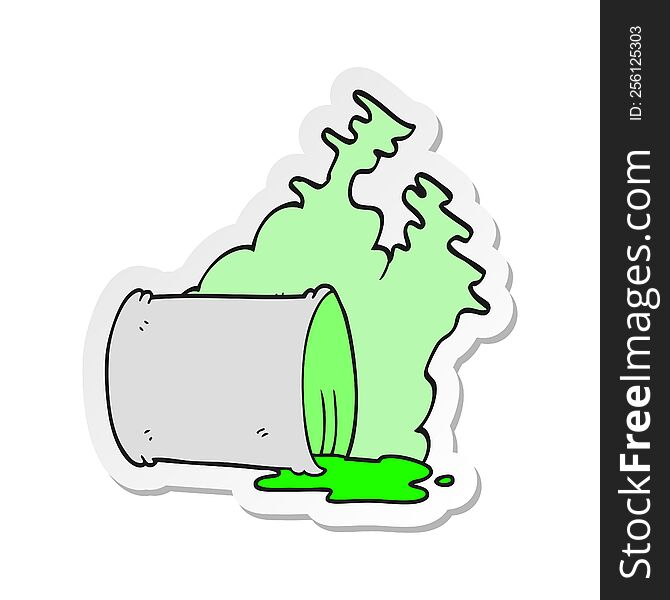 sticker of a cartoon spilled chemicals