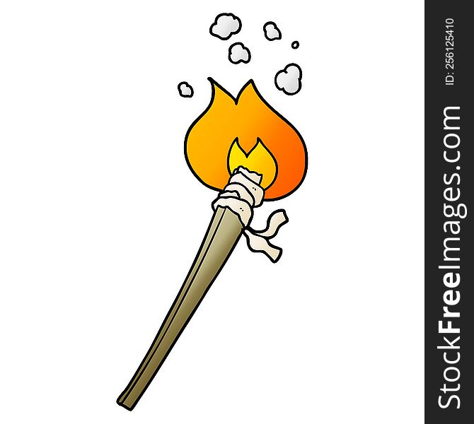 cartoon burning torch. cartoon burning torch