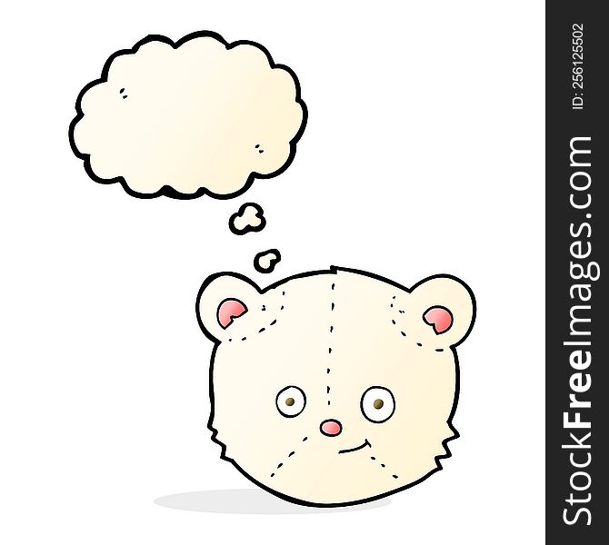 Cartoon Polar Bear Head With Thought Bubble