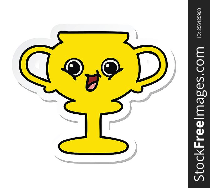 sticker of a cute cartoon trophy