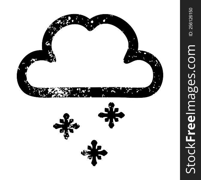 snow cloud distressed icon symbol