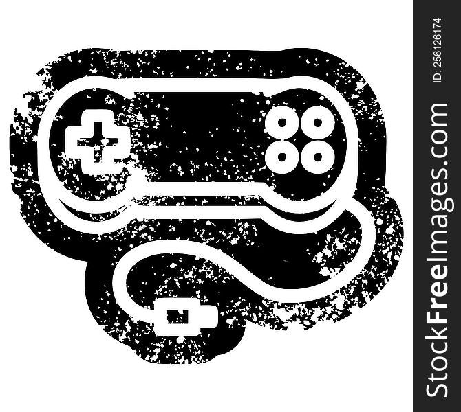 console game controller distressed icon symbol