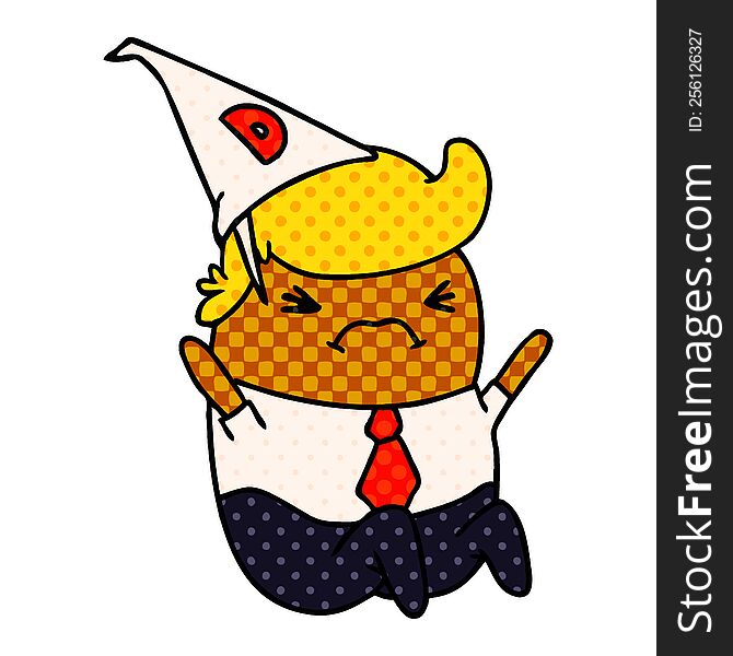 Cartoon Kawaii Man In Dunce Hat