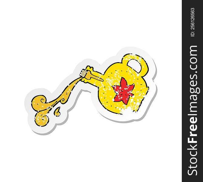 retro distressed sticker of a cartoon maple syrup