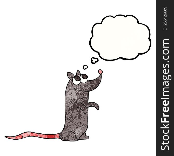 Thought Bubble Textured Cartoon Rat