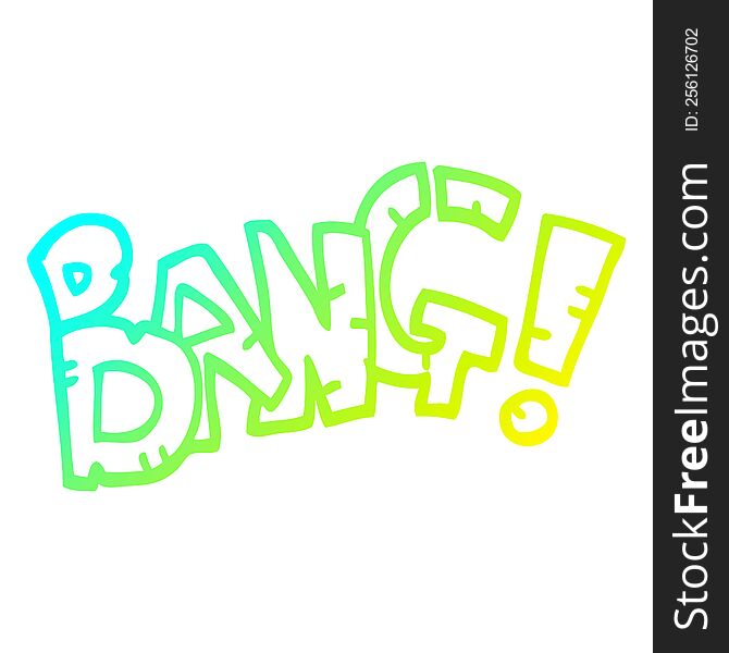Cold Gradient Line Drawing Cartoon Bang Symbol