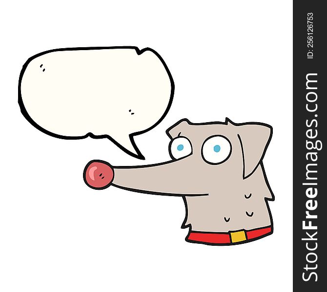 Speech Bubble Cartoon Dog With Collar