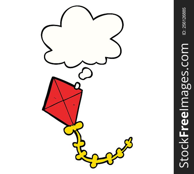 cartoon kite with thought bubble. cartoon kite with thought bubble