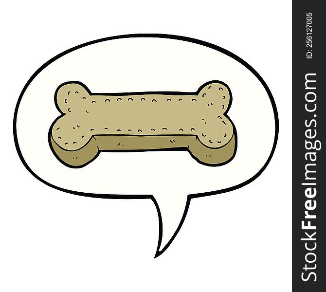 Cartoon Dog Biscuit And Speech Bubble