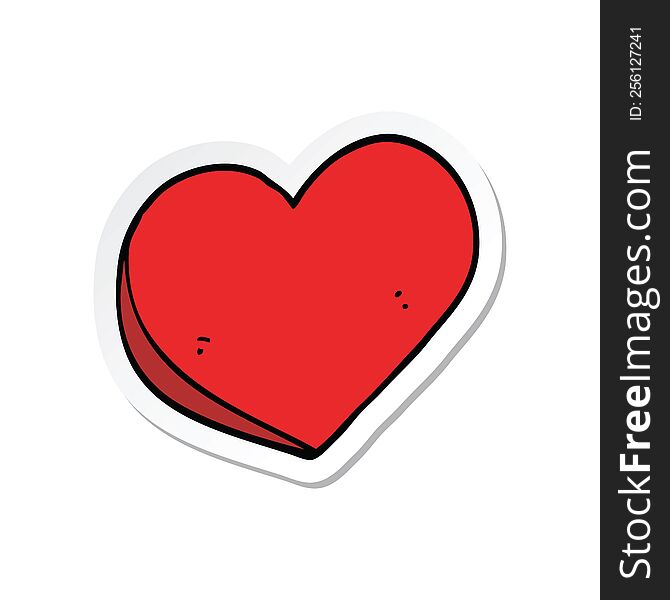 sticker of a cartoon love heart