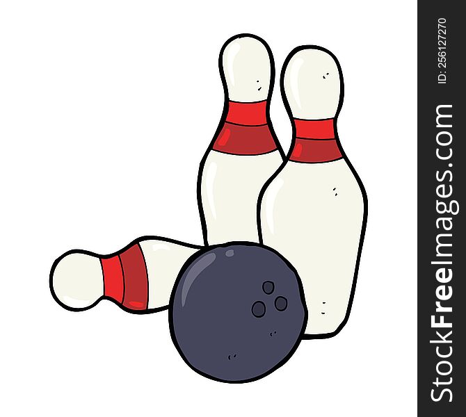 ten pin bowling cartoon