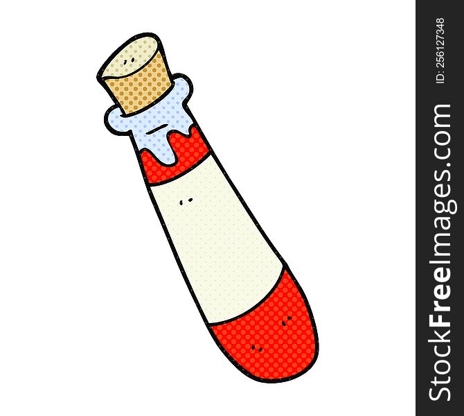 freehand drawn cartoon vial of blood