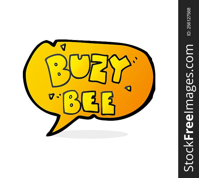 Speech Bubble Cartoon Buzy Bee Text Symbol
