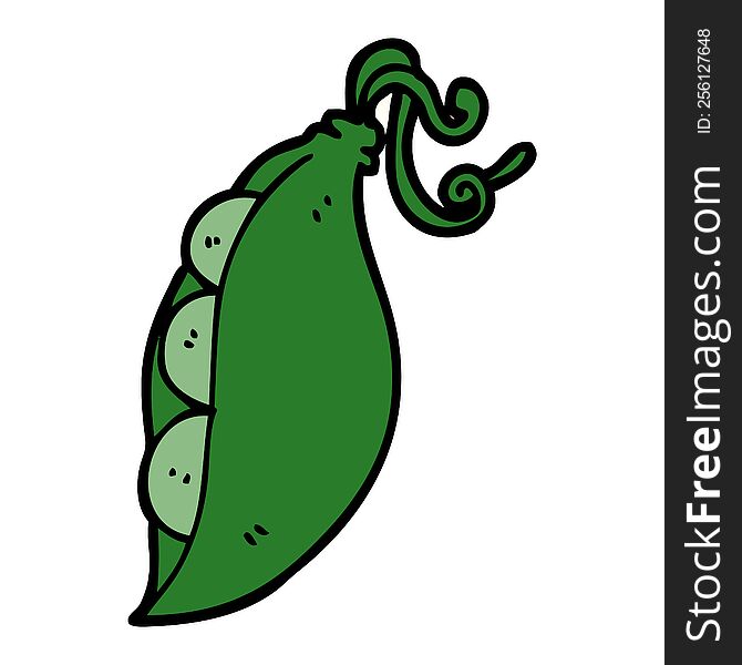 cartoon doodle peas in pod
