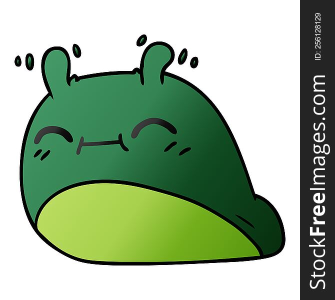 Gradient Cartoon Of A Happy Kawaii Slug