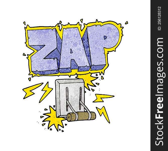 freehand textured cartoon electrical switch zapping