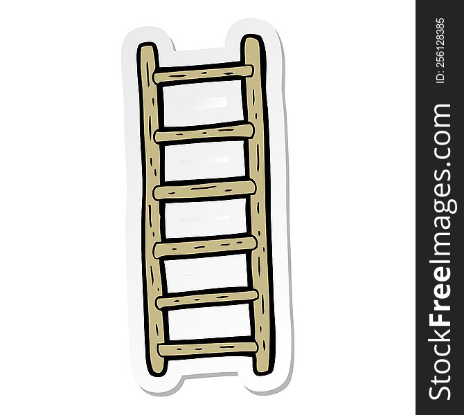 sticker of a cartoon ladder