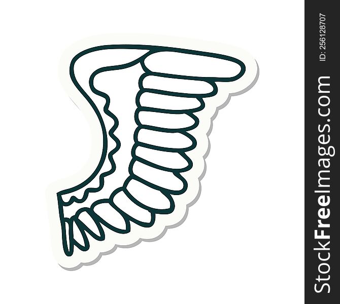 Tattoo Style Sticker Of A Wing