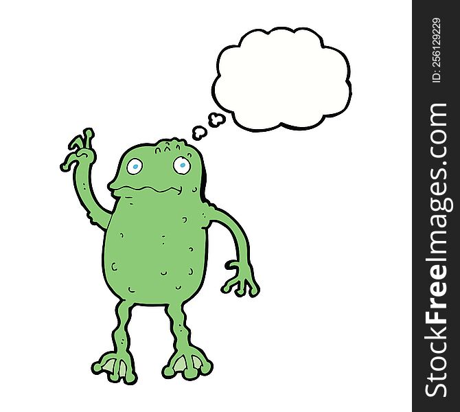 Cartoon Frog With Thought Bubble