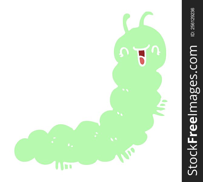 flat color style cartoon caterpillar