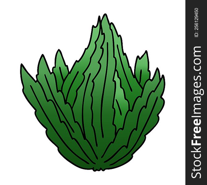 gradient shaded quirky cartoon lettuce. gradient shaded quirky cartoon lettuce