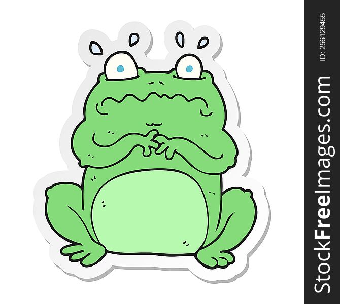 Sticker Of A Cartoon Funny Frog