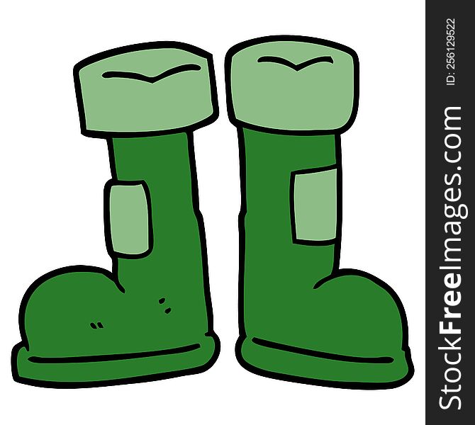 cartoon doodle wellington boot