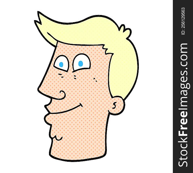 freehand drawn cartoon male face