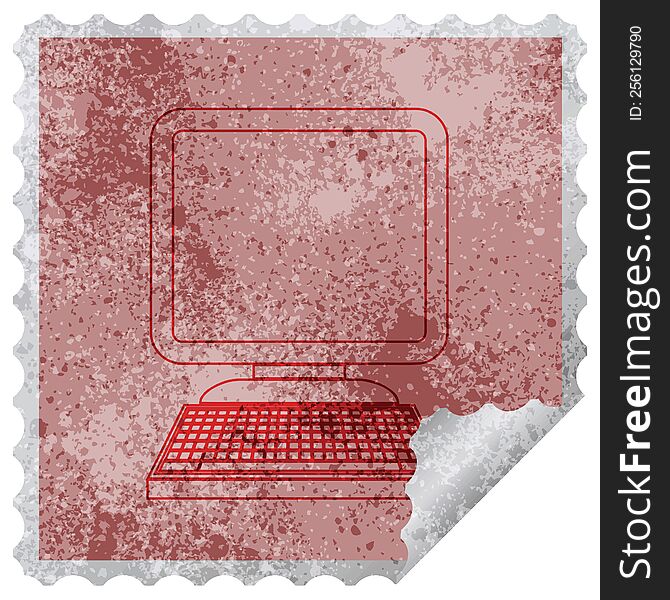Computer Square Peeling Sticker