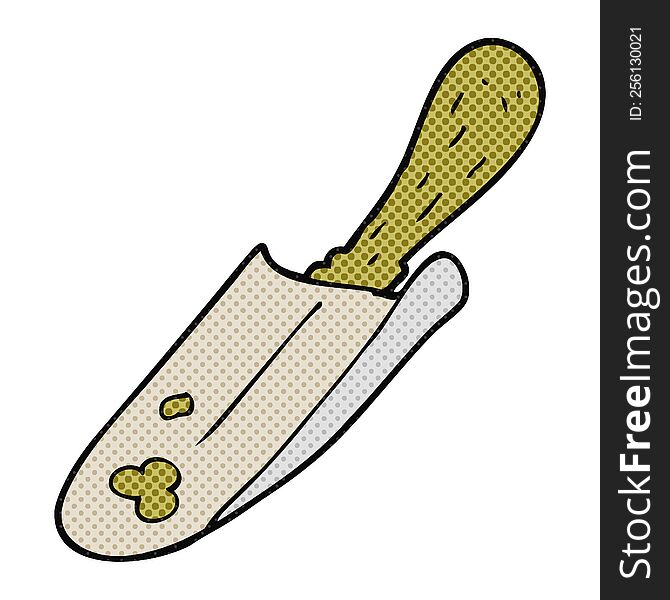 freehand drawn cartoon shovel