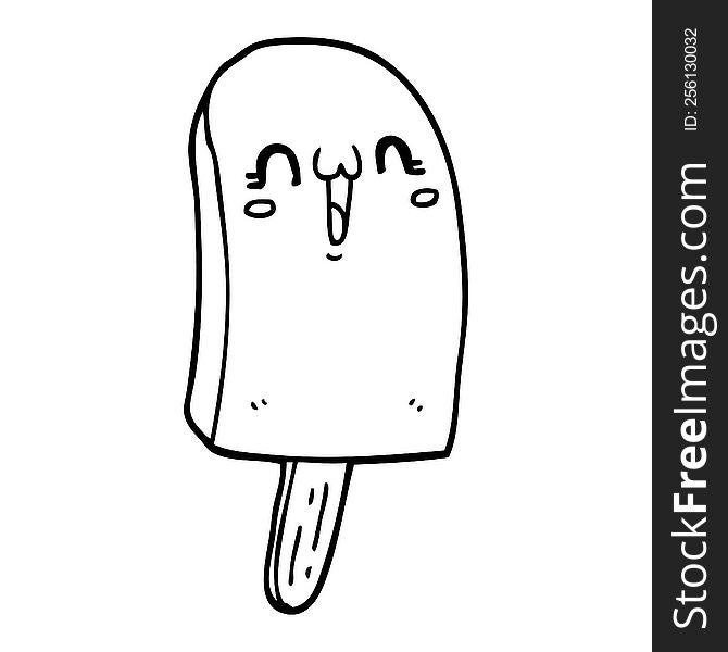 cartoon frozen ice lolly