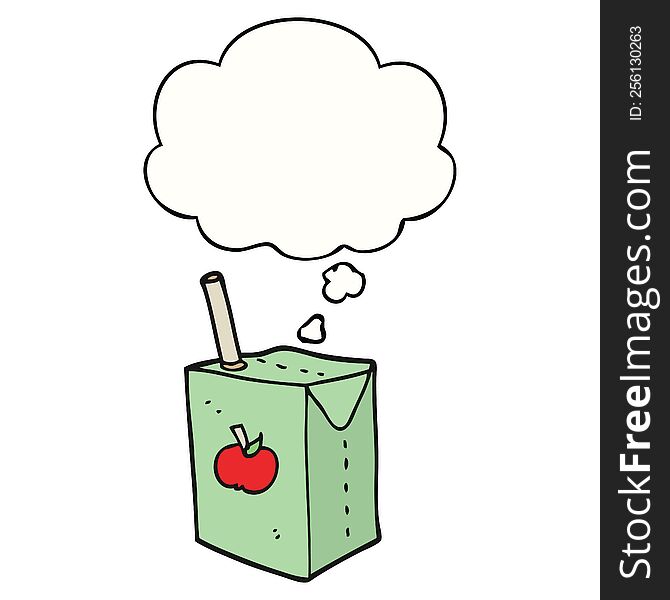 Cartoon Apple Juice Box And Thought Bubble