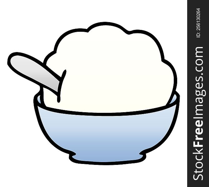 Quirky Gradient Shaded Cartoon Ice Cream Bowl