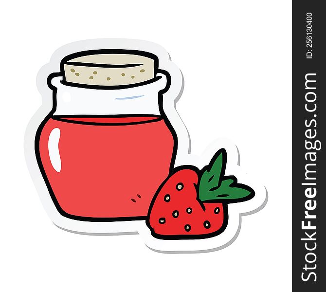 sticker of a cartoon jam jar