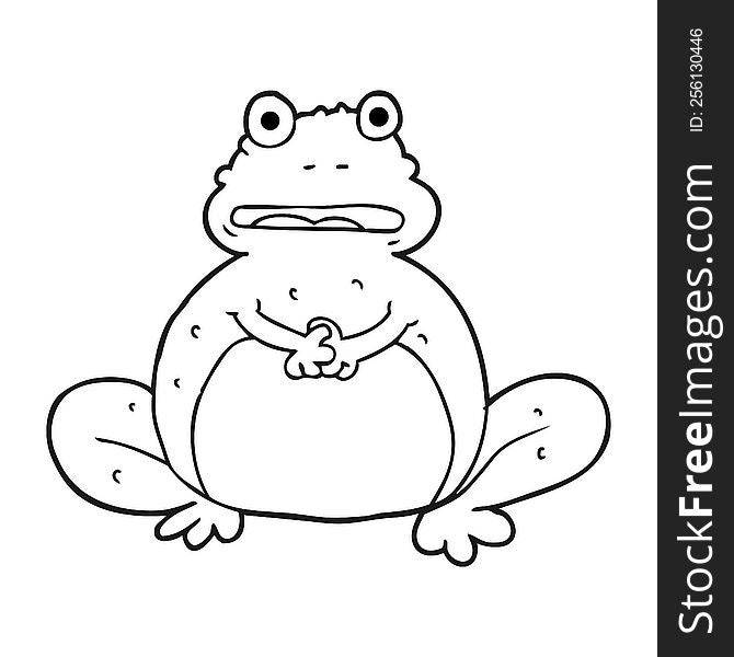 Black And White Cartoon Frog