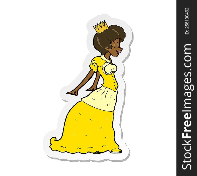 sticker of a cartoon princess