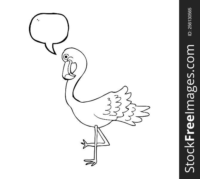 Speech Bubble Cartoon Flamingo