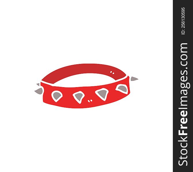 flat color style cartoon spiked dog collar