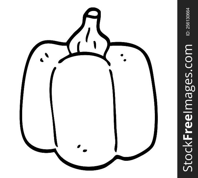 line drawing cartoon organic pepper