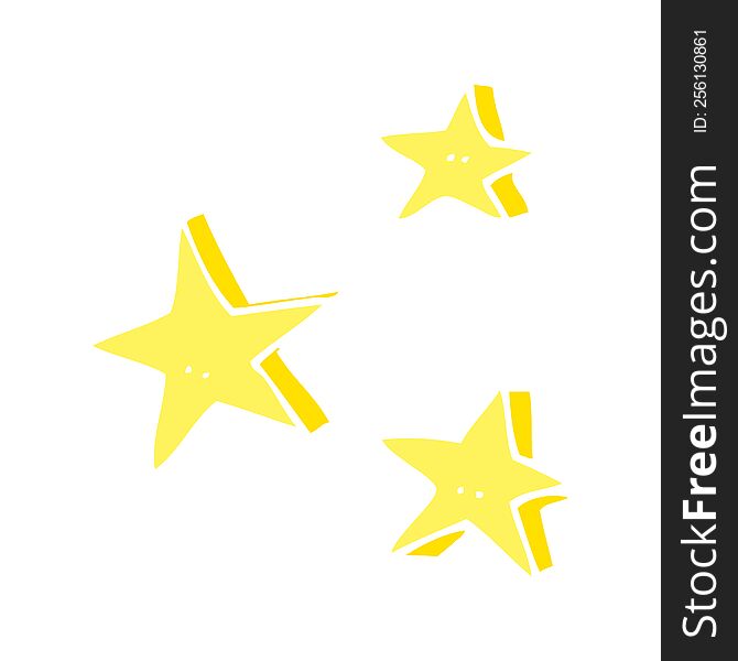 flat color illustration of a cartoon decorative doodle stars