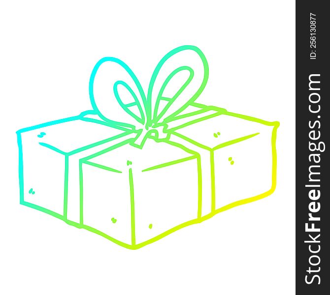 Cold Gradient Line Drawing Wrapped Gift