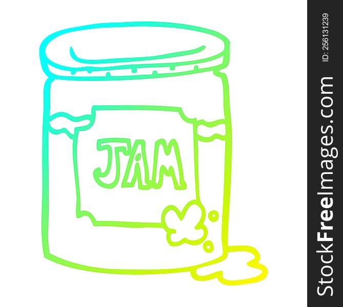 Cold Gradient Line Drawing Cartoon Jam Pot