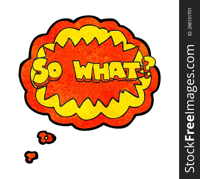 so what thought bubble textured cartoon sign