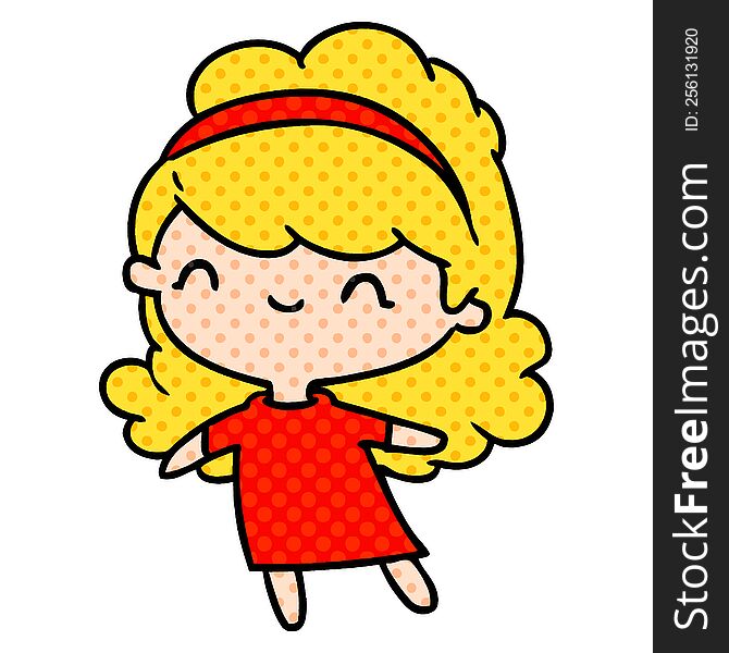 Cartoon Kawaii Girl With Head Band